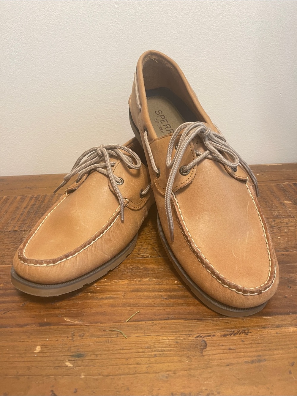 Sperry Men’s Tan Leather 2-Eye Boat Shoes
